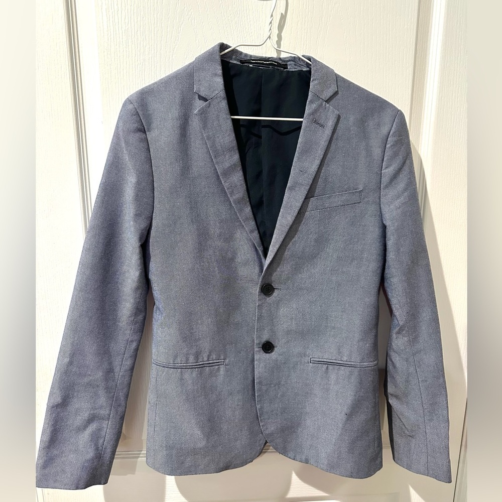 H&M Blue Slim Fit Blazer with Lapel Colar Sz S